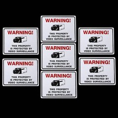 Lot Camera Window Red Warning Sticker Signs Home Stores Waterproof Surveillance