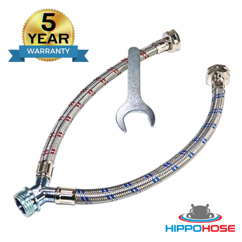 Washing Machine Y-Mixer/Y-Split Water Hose - STAINLESS STEEL - (1 FT) Long Legs gallery