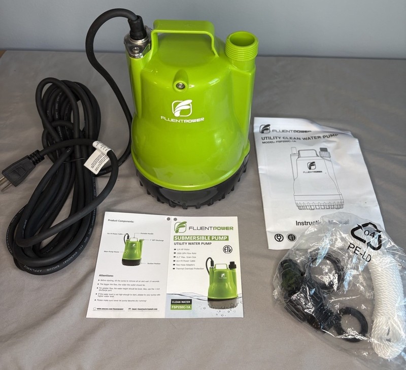 FLUENTPOWER 1/4HP Utility Pump 1900GPH Submersible Sump Pump With Manual Control gallery