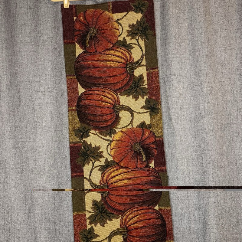 Vintage Fall Pumpkin Table Runner 12x70 Harvest Pumpkin Vine Autumn Decor gallery