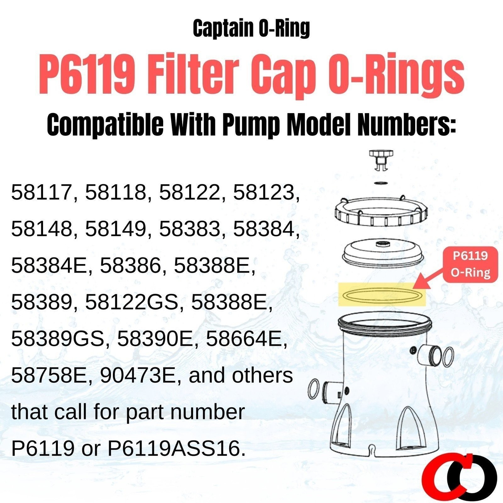 Captain O-Ring Replacement P6119 O-Ring for Bestway Flowclear Pump Filter Cap... gallery