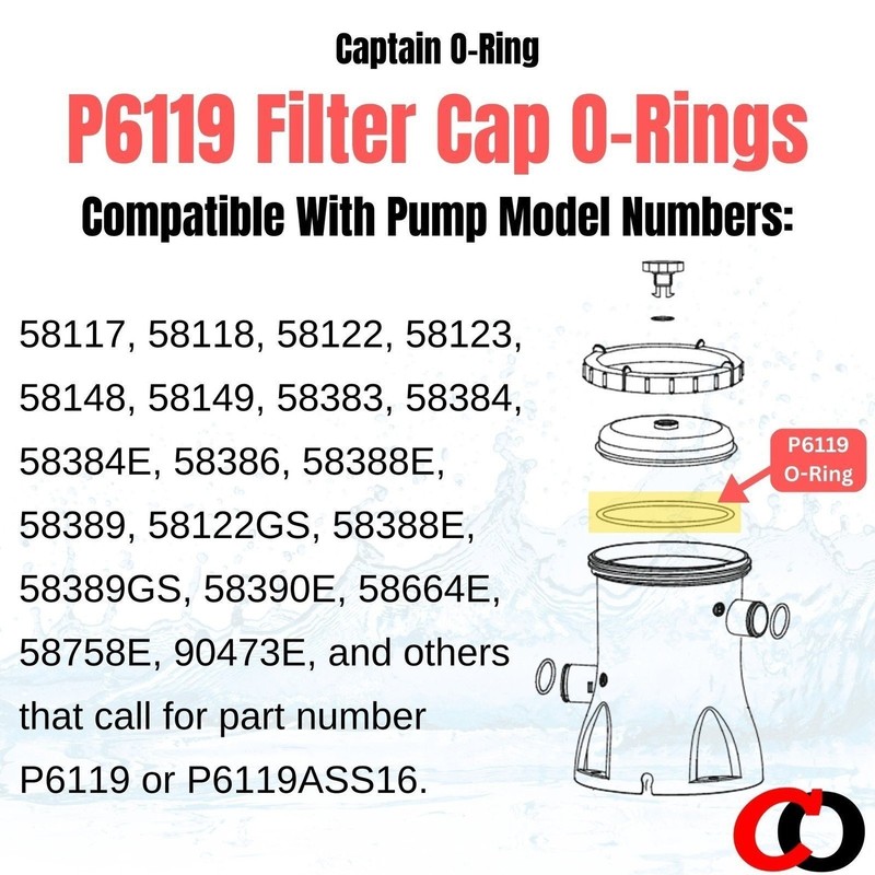 Captain O-Ring Replacement P6119 O-Ring for Bestway Flowclear Pump Filter Cap... gallery