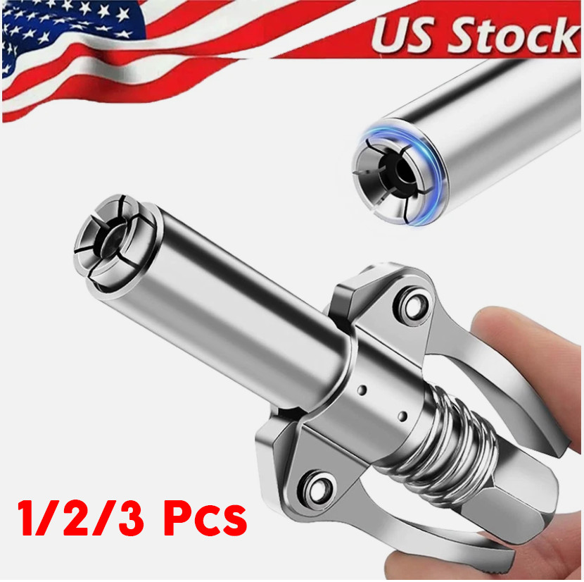 Grease Gun Coupler Double Handle High Pressure Quick Release Lock Oil Nozzles gallery