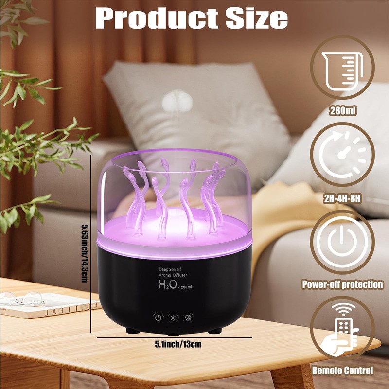 Jellyfish Humidifier Diffuser, 280ml Essential Oil Diffuser with Re... Fast Ship gallery