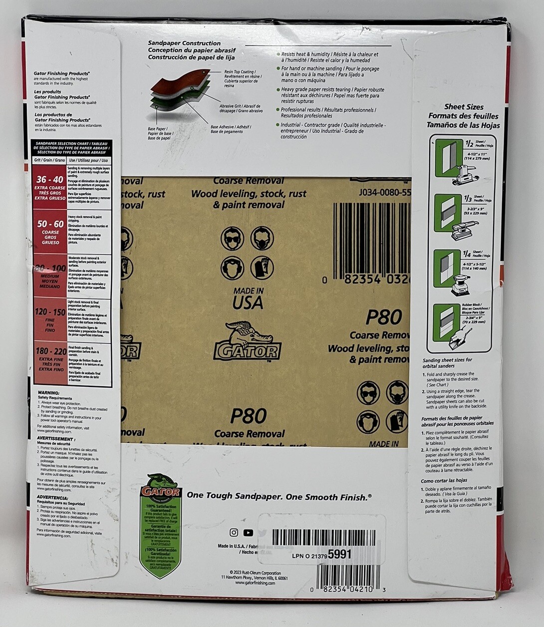 Gator Multi-Surface 9 In. x 11 In. 80 Grit Medium Sandpaper (25-Pack) 4210 gallery