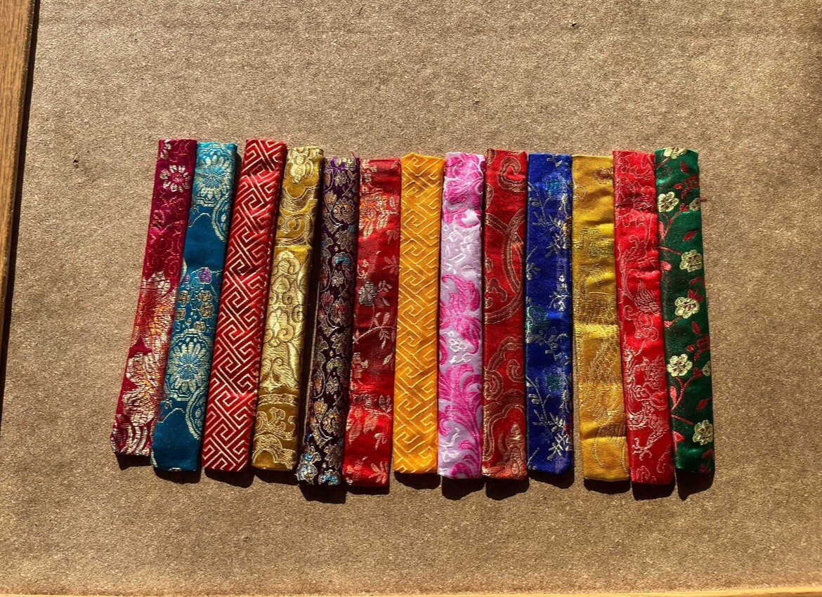Japanese Multi Color STUNNING Flowers Chopsticks with Free Handmade Silk Holder gallery