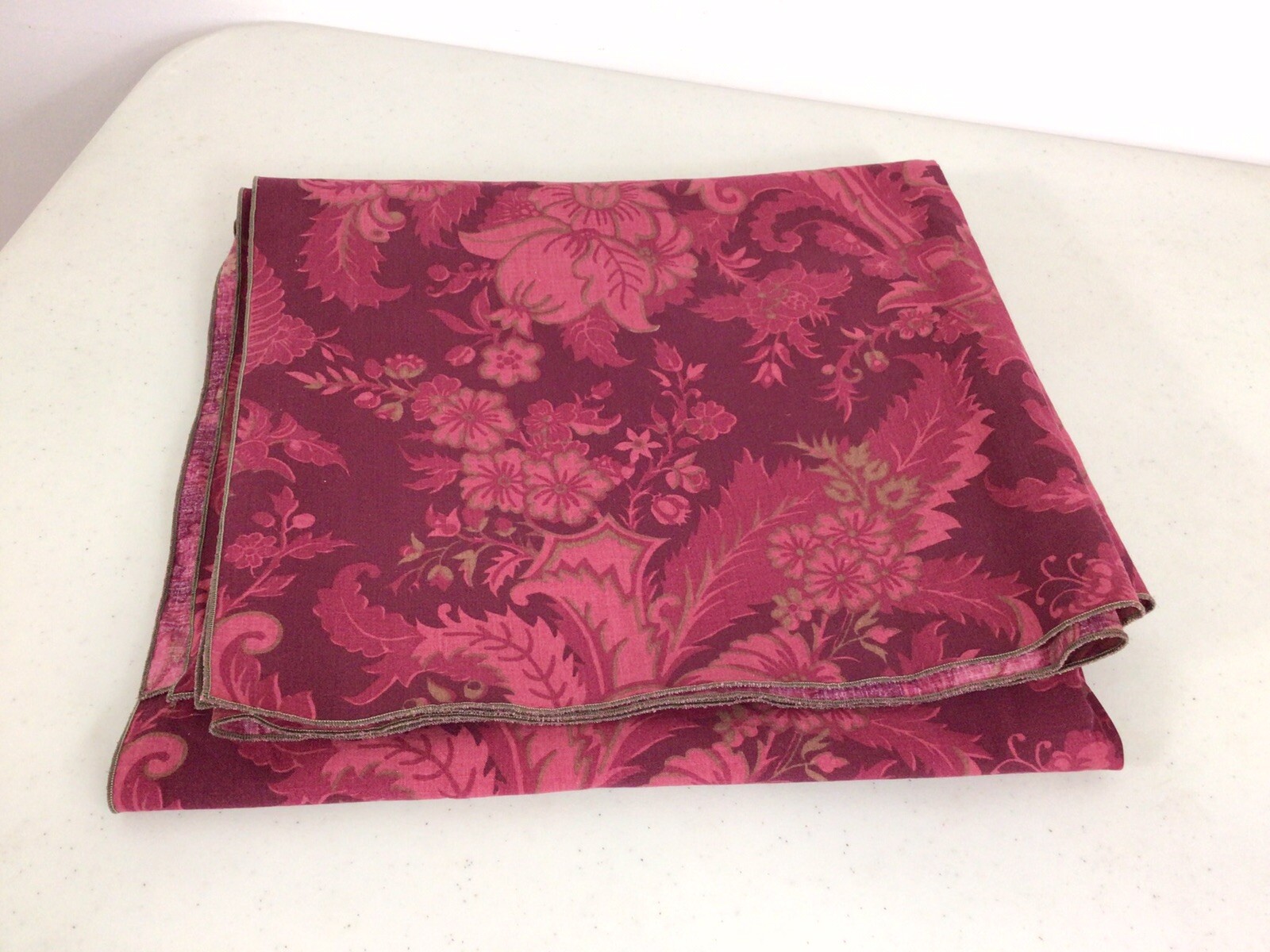 Floral Red Tablecloth 48 Inches Square gallery