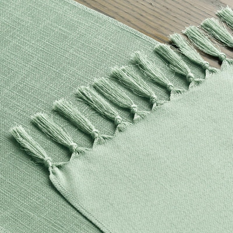 Farmhouse Style Sage Green Table Runner - 13x48 Inch, Machine Washable Design gallery
