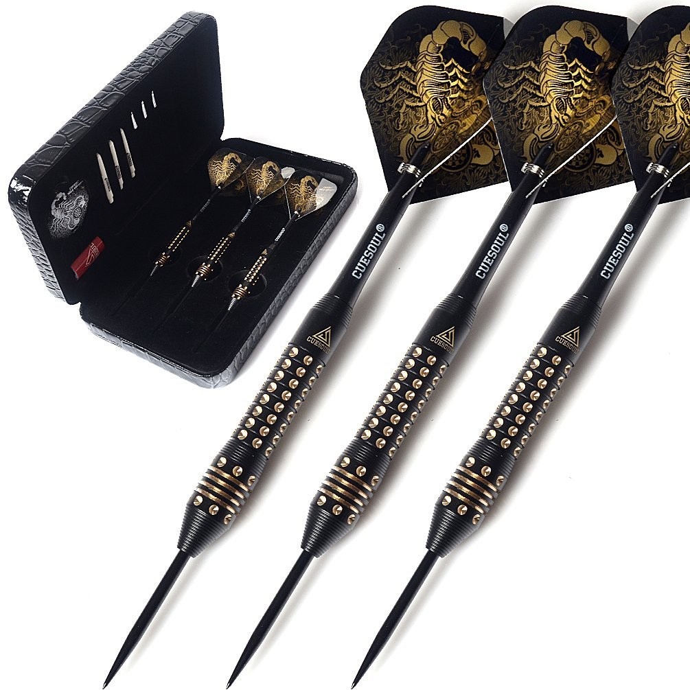 CUESOUL 20 Grams Steel Tip Darts Set with Black Deluxe PU 20 grams, F2001-20g gallery