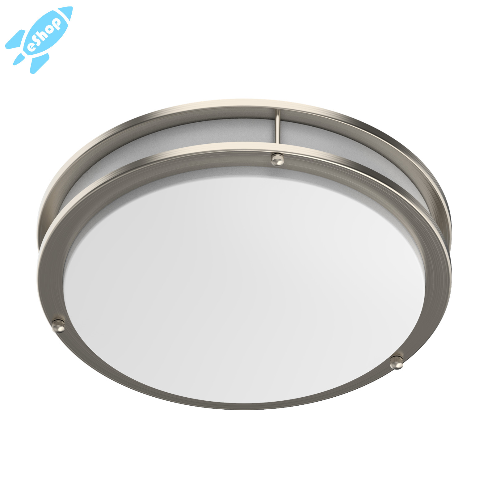 LED Ceiling Flush Mount Ceiling Light Brushed Nickel 2-PACK 12"/14" gallery