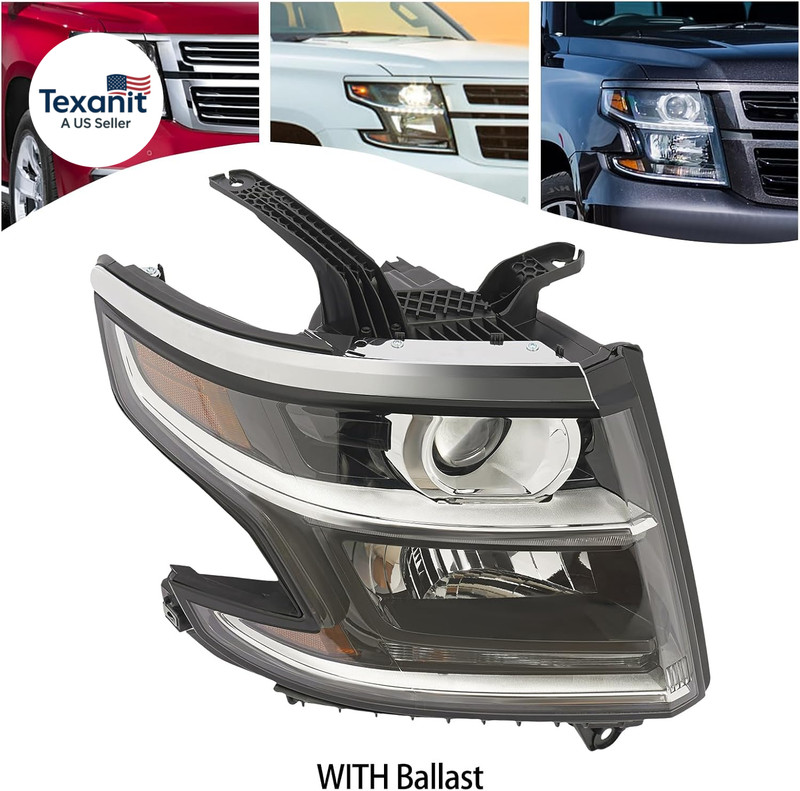 HID Headlight Assembly Left+Right Side for 2015-2020 Chevy Suburban/Tahoe Premie gallery