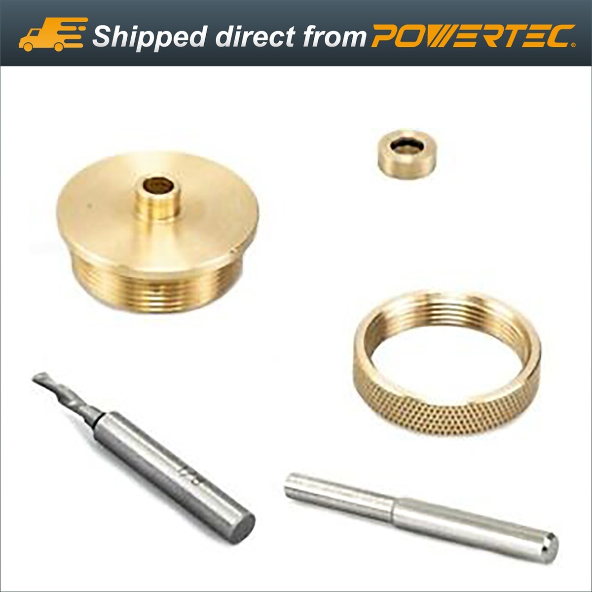 POWERTEC 71333 Router Bits Solid Brass Inlay Kit For 1/4 Templates for High RPM gallery