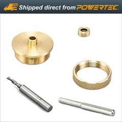 POWERTEC 71333 Router Bits Solid Brass Inlay Kit For 1/4 Templates for High RPM
