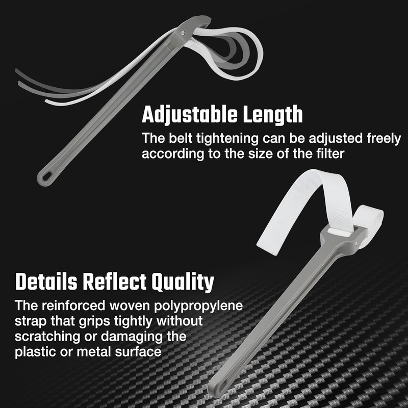 Strap 18" Handle, Adjustable Nylon Strap Pipe Wrenches, Oil Filter Strap Opener gallery