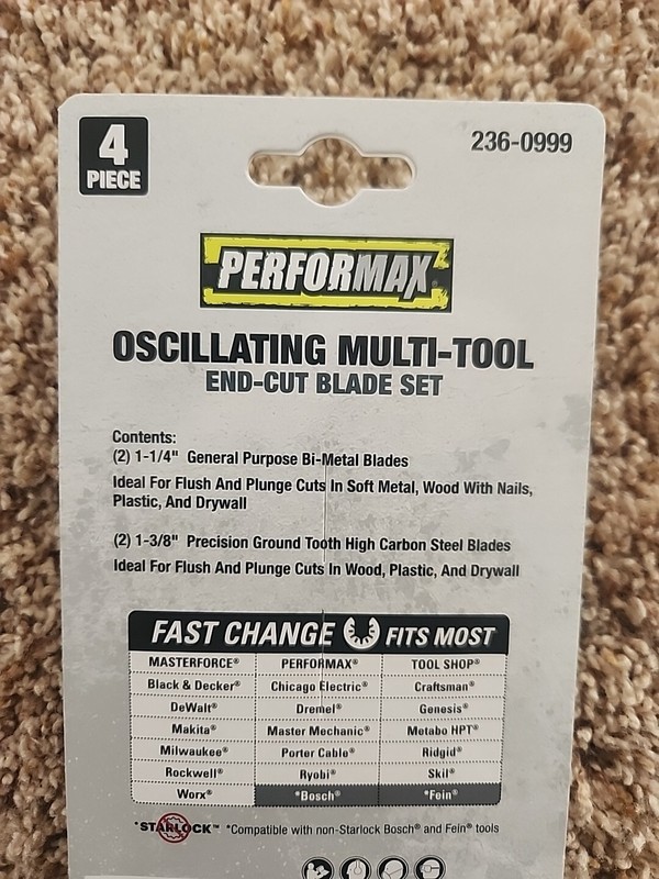 Performax Oscillating Multi-Tool End-Cut Blade 4 Piece Set Precision Cutting gallery