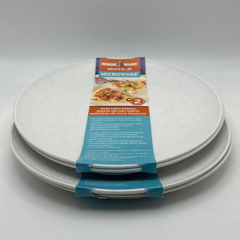 Nordic Ware Microwave Everyday Dinner Plates Set of 4 - 10 Inch White BPA Free gallery