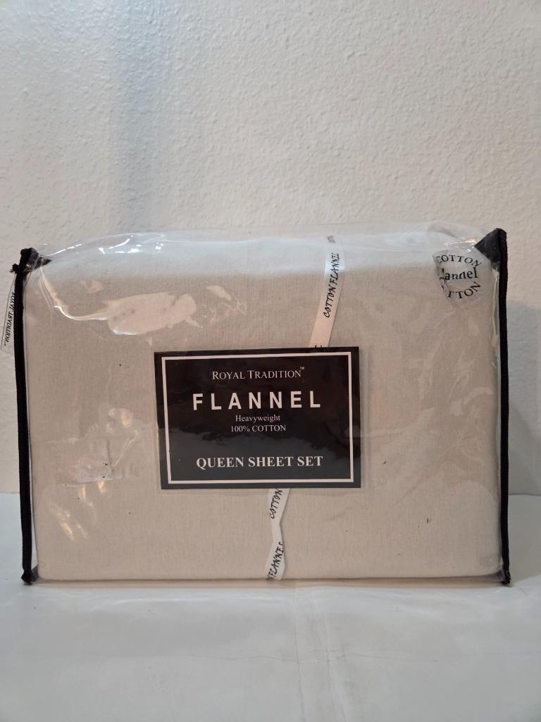 Royal Tradition Sea Flannel Heavyweight 100% Cotton Queen Sheet Set gallery