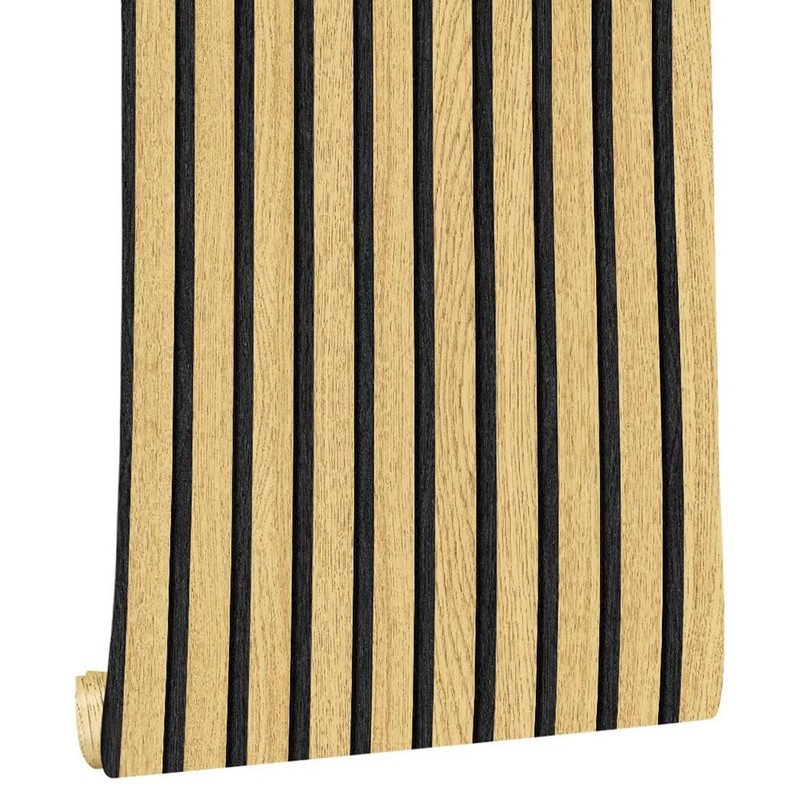 Wood Grain Plank Panel Effect Wallpaper Stick Self Adhesive Wood Slat Wall Paper gallery