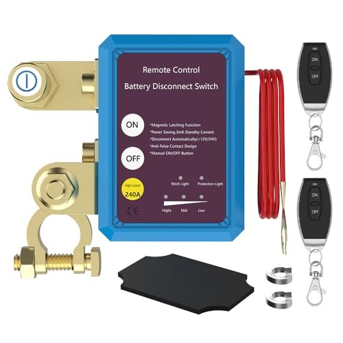 Kill Switch for Car, 12V 240A Remote Battery 240A Switch Flat Installation gallery