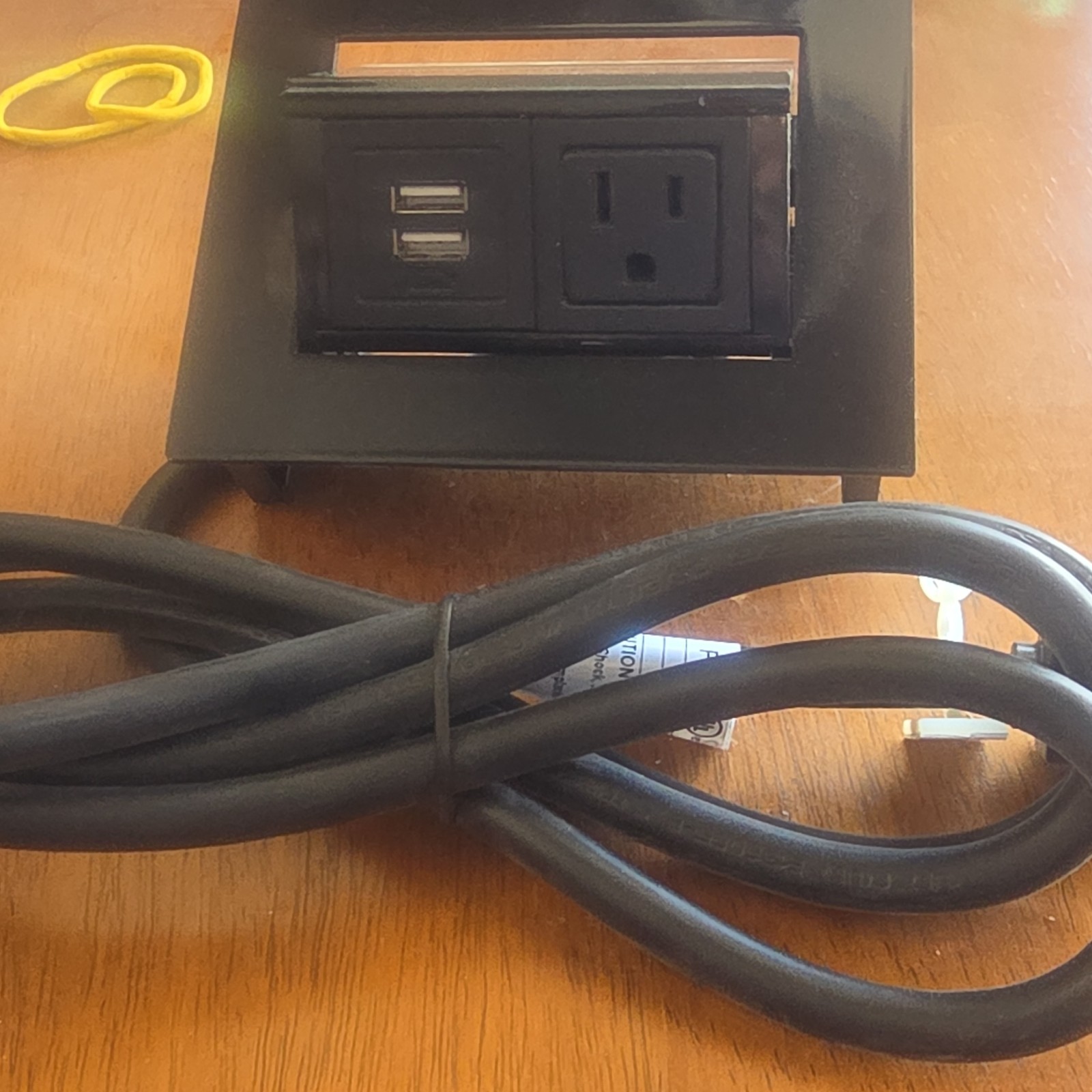 Black Combination Electrical Outlet with USB Ports, 121-140V, Wall Mount gallery