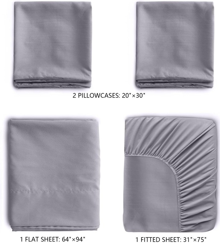 Cot Sheets 31" x 75", Cot Sheet Set 4 Piece for Narrow Twin/RVs Bunk/Camper B... gallery