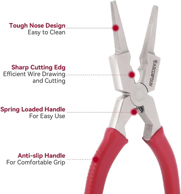 ARCCAPTAIN 8" Weliding Pliers Sharp MIG Pliers Rust Resistant Long Nose Pliers gallery