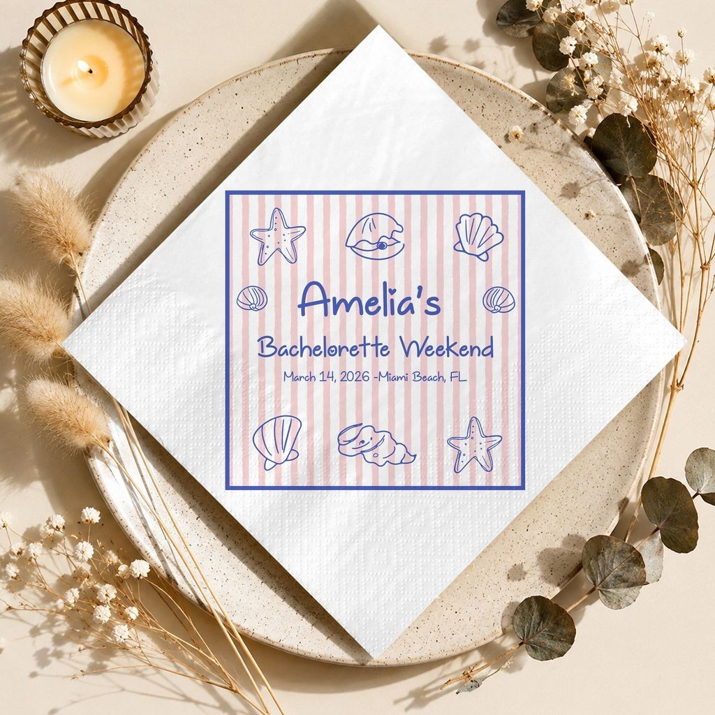 Custom Bachelorette Weekend Napkins Beach Party Decor SATTNA0693 gallery