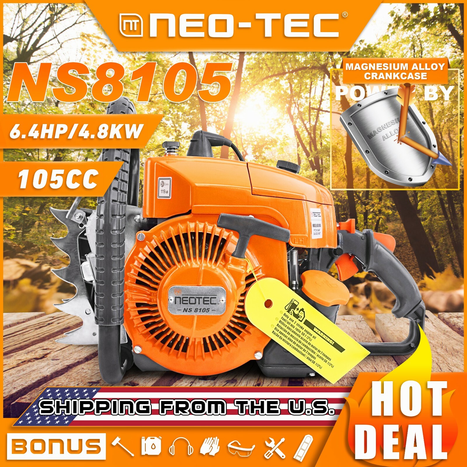 105cc Gas Chainsaw Power Head Compatible with 070 G070 For Chainsaw Mill No Bar gallery