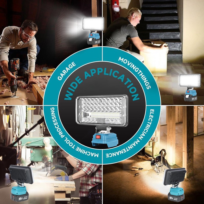 90W 18V LED Work Light Flashlight Compatible with Makita 18V LXT Battery gallery