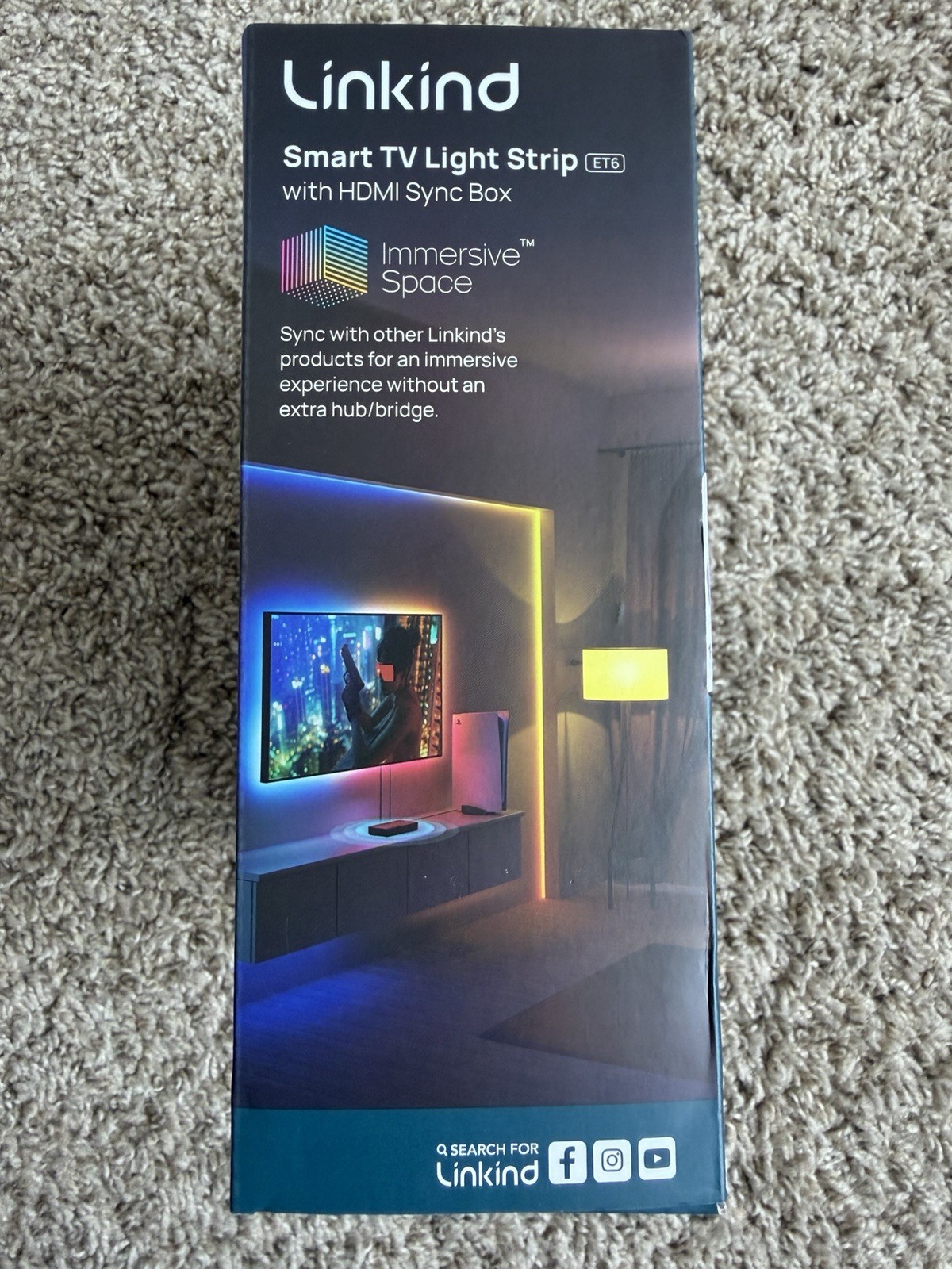 Linkind Smart TV Light Strip w/ HDMI Sync Box 90" (LS0600116267) SHIPS FREE 🔥 gallery