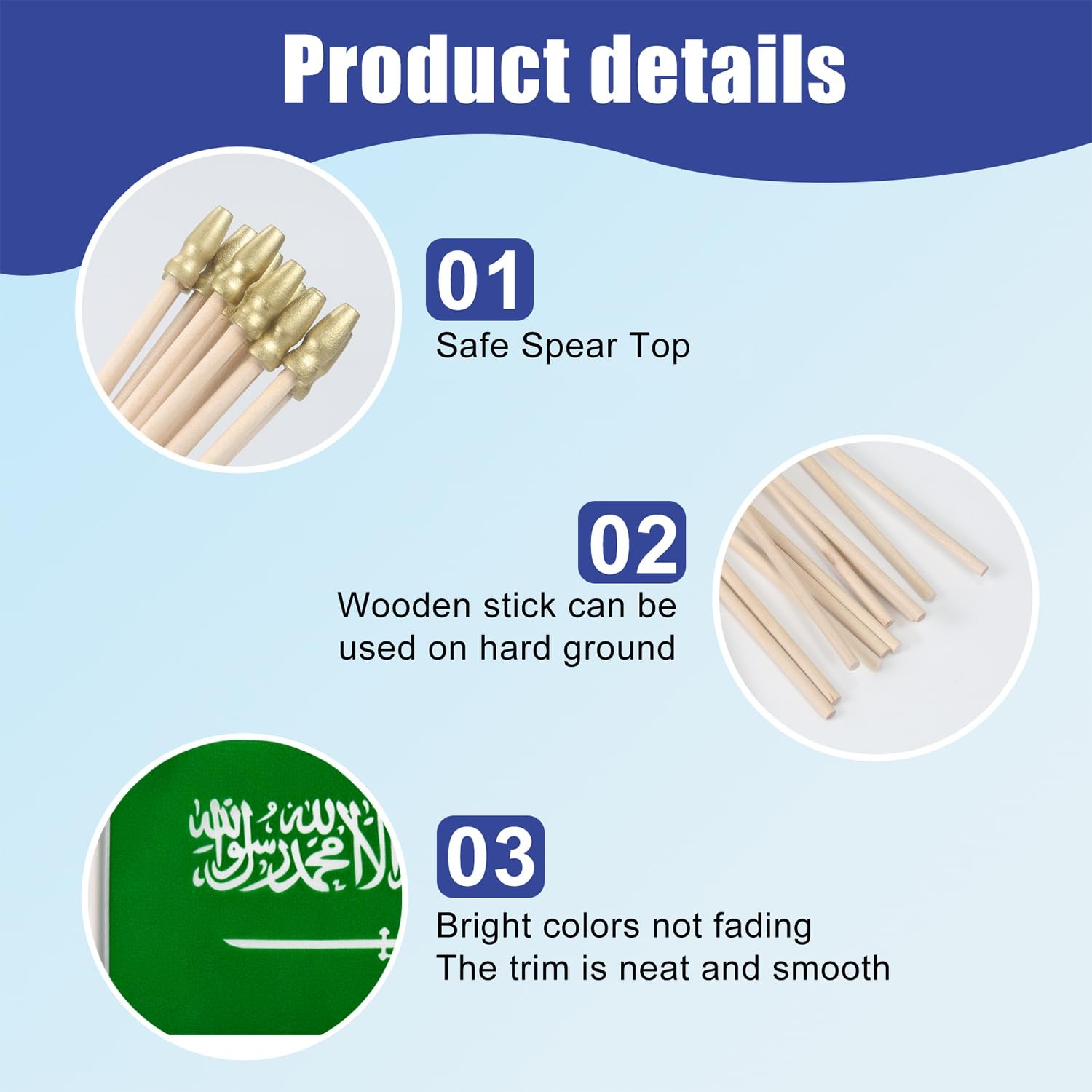 TMHTMH 12 Pack Saudi Arabia Miniature Small Wooden Stick Flags Saudi Arabia M... gallery