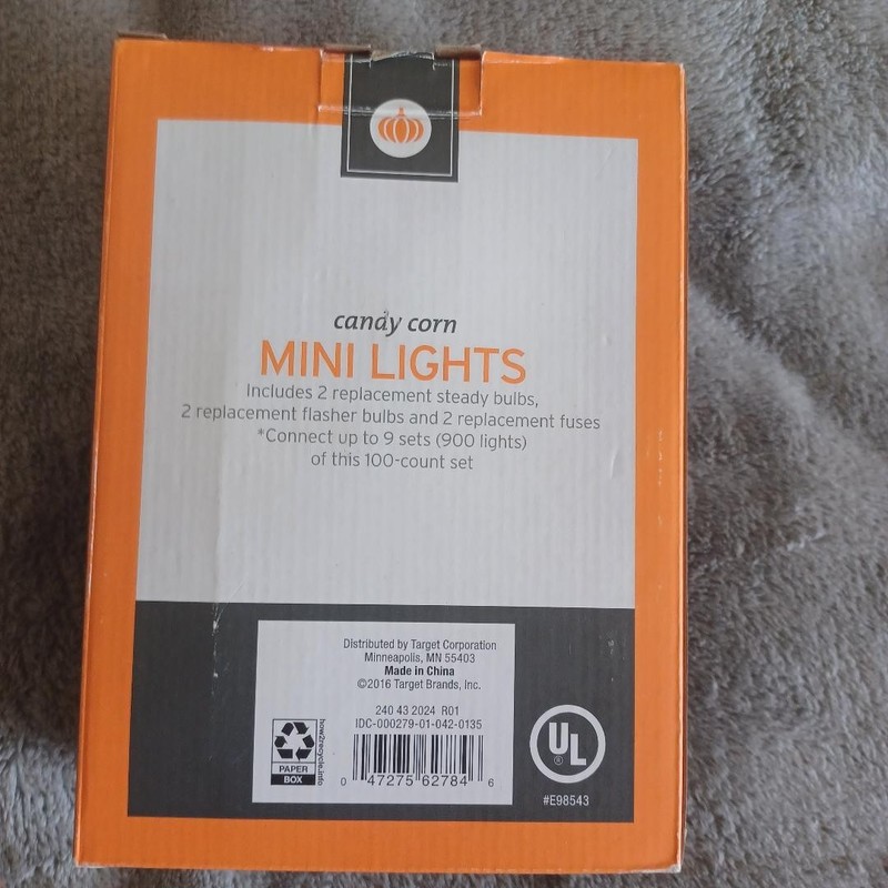 2016 Target Decor 24 FT Black Wire CandyCorn Indoor/Outdoor 100 CT Mini Lights gallery