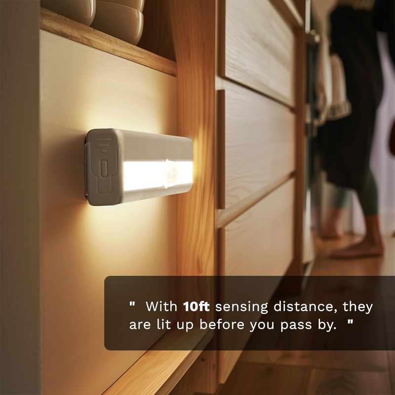 6 Pack LED Motion Sensor Lights, 10 LED Closet Battery Operated Lights, Stick-On gallery
