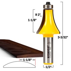 2″ Radius Guitar Finger Board Radiusing Router Bit – 1/2″ Shank – Yonico 13000