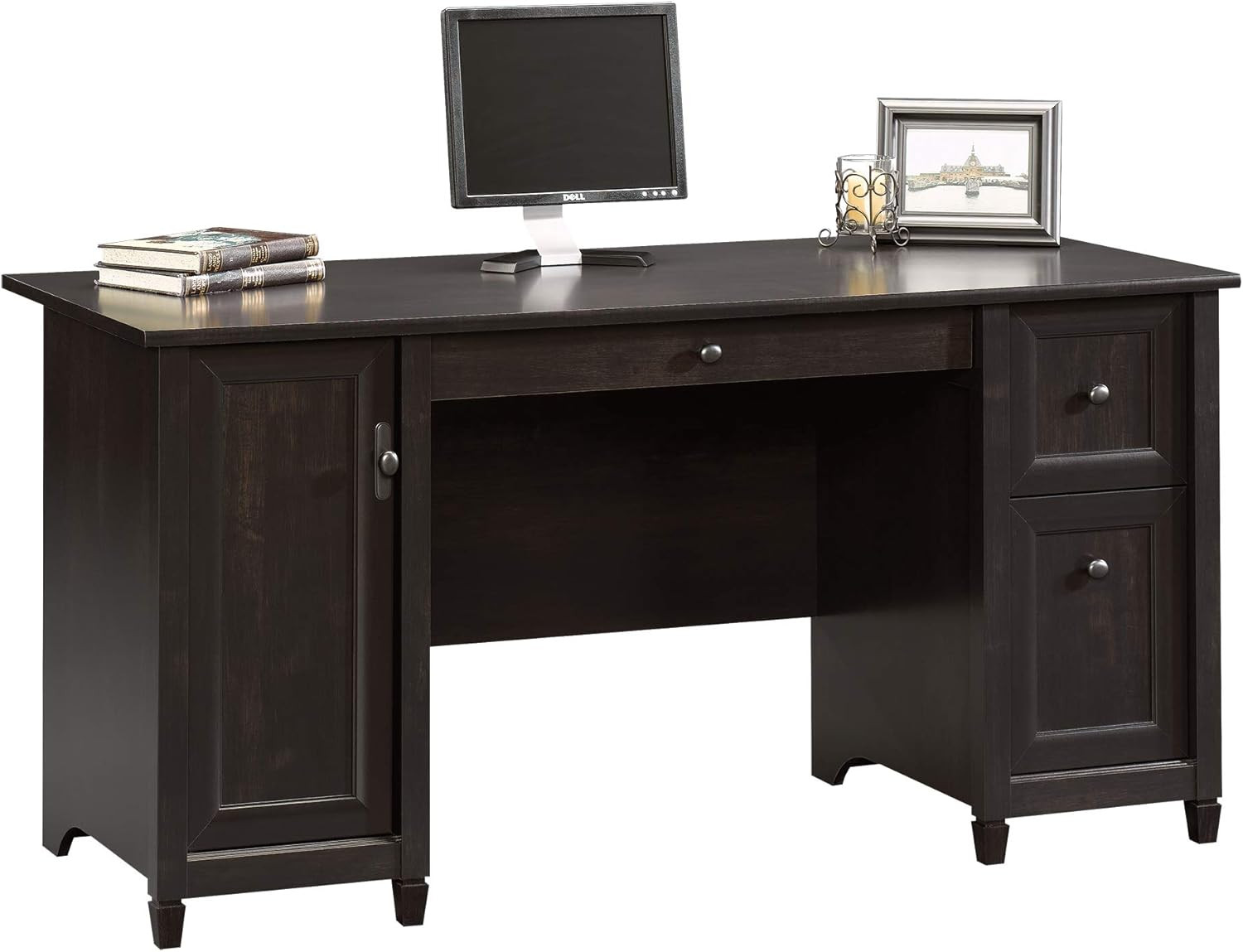 Sauder Edge Water Engineered Wood 2-Drawers Computer Desk in Estate Black gallery
