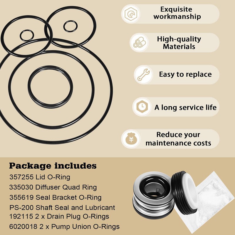 For Pentair SuperFlo SuperMax Pool Pump Gasket Seal O-Ring Rebuild Kit gallery