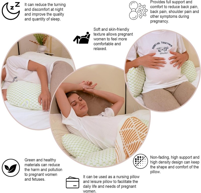 Pregnancy Support Pillow Adjustable & Detachable Support Back, Legs, Belly & Hip gallery