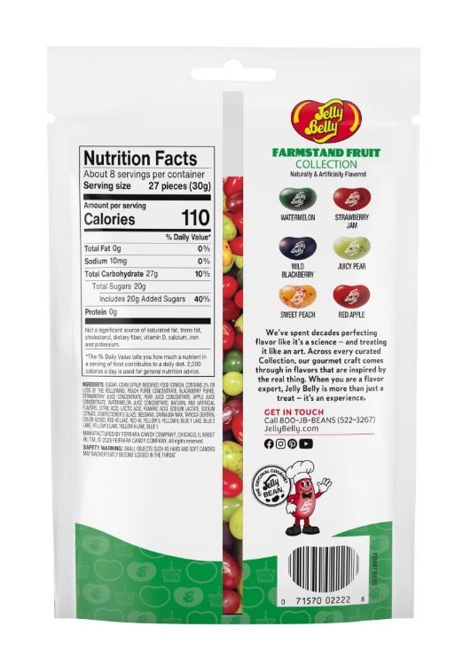 Jelly Belly 8 oz FARMSTAND FRUIT Collection Gourmet Jelly Beans ** BB 12/2027 ** gallery