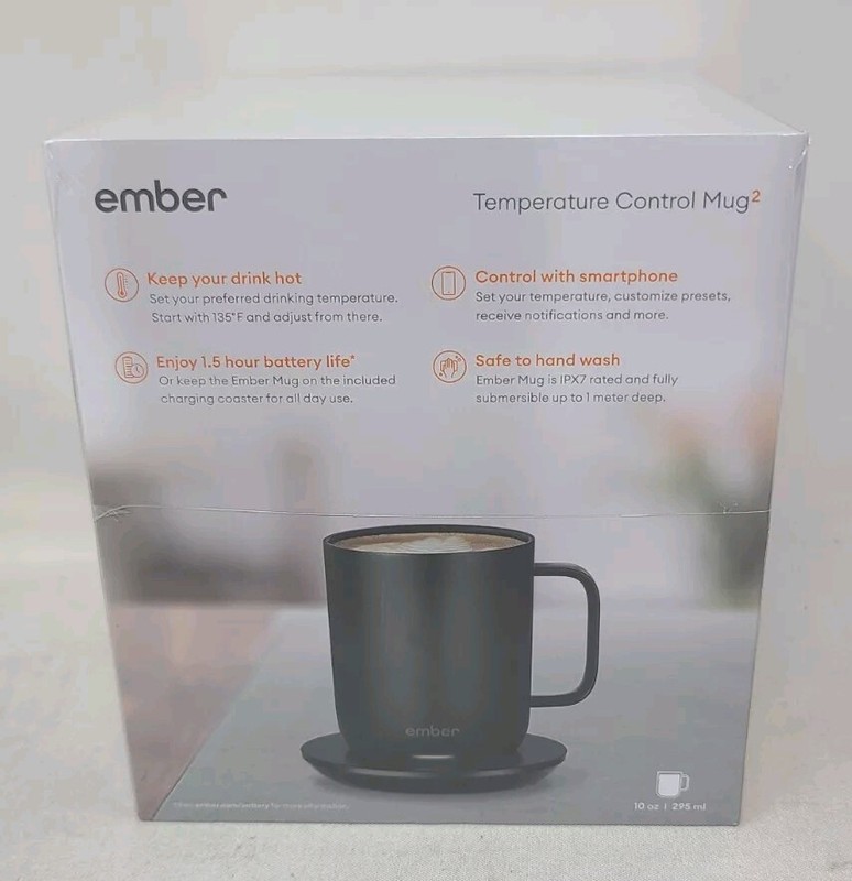 Ember Temperature Control Smart Mug 2 - 10oz Black App Enabled Heated Coffee Cup gallery