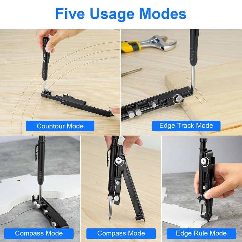Multi-function Scribing Tool Construction Pencil DIY Woodworking Profile Scribe gallery