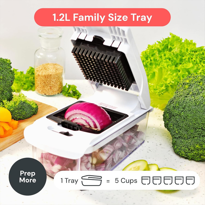 Original Pro Chopper 4 in 1 Vegetable Chopper Spiralizer Food Slicer White gallery
