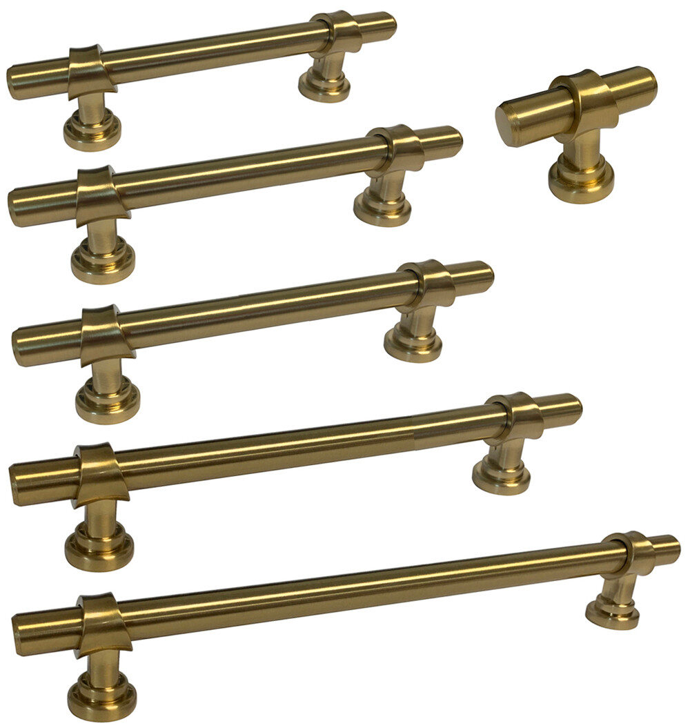 House Guard Hardware Brushed Brass Kitchen Cabinet Knobs Bar Pulls Gold Handle gallery