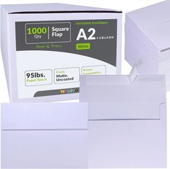 Winlyn 1000 Pcs Bulk A2 Invitation Envelopes in 1000 pcs white, White