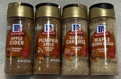 4 McCormick Sugar: Apple Cider-Maple Brown Sugar-Pumpkin Spice-Salted Caramel