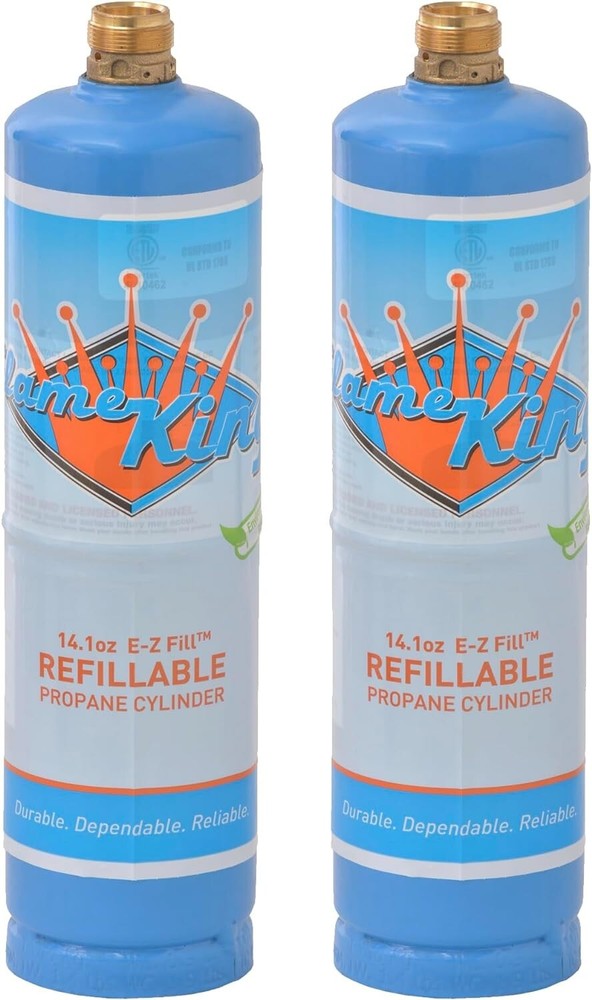 2 pack - 1 lb. Empty Propane Welding Cylinder, Reusable & DOT Compliant, 14.1 oz