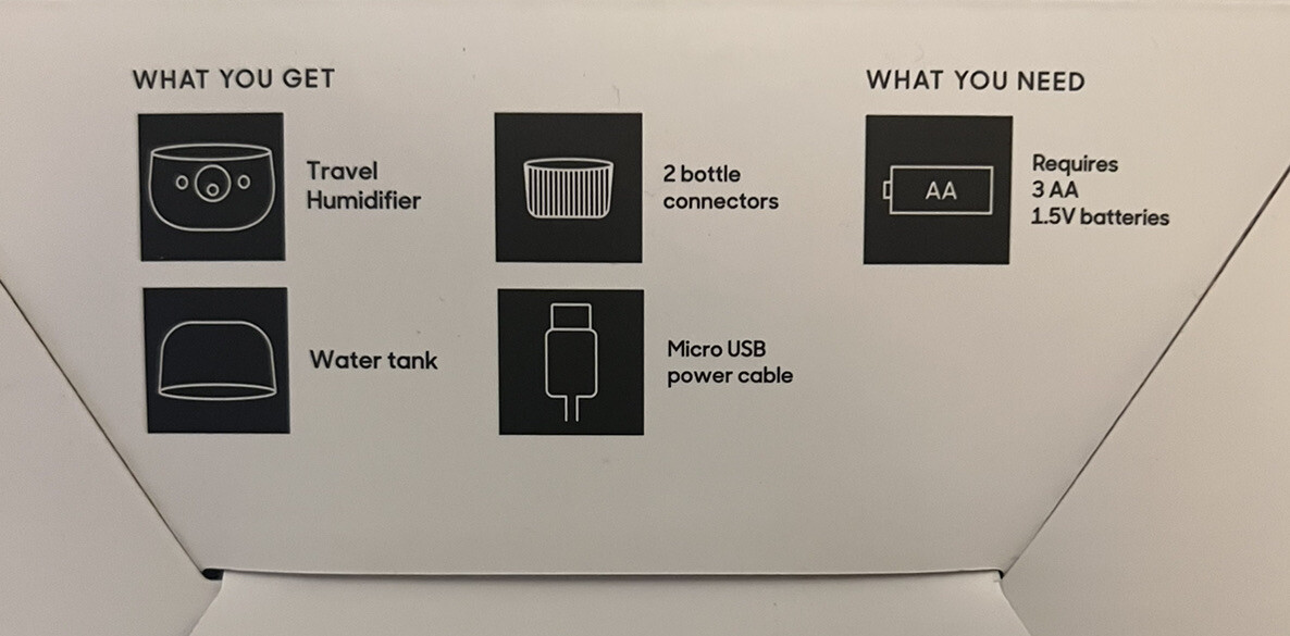 Sharper Image Portable Mini Travel Humidifier Cool Mist/UV light/USB gallery