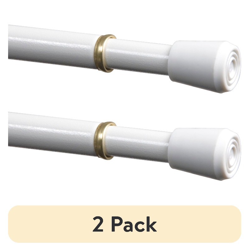 (2 pack) Mainstays 28-48 in. Adjustable Spring Tension Curtain Rod, 7/16 in gallery