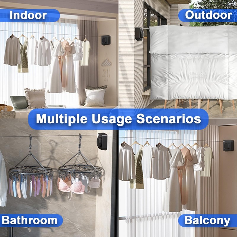 Compact Mini Retractable Clothesline,Heavy Objects-15.1FT gallery