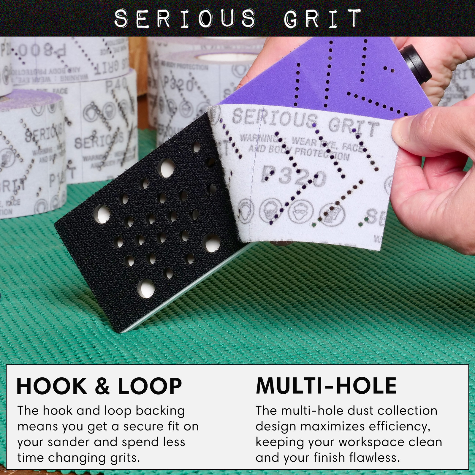 Ceramic Multi-Hole Hook & Loop Sandpaper Rolls gallery