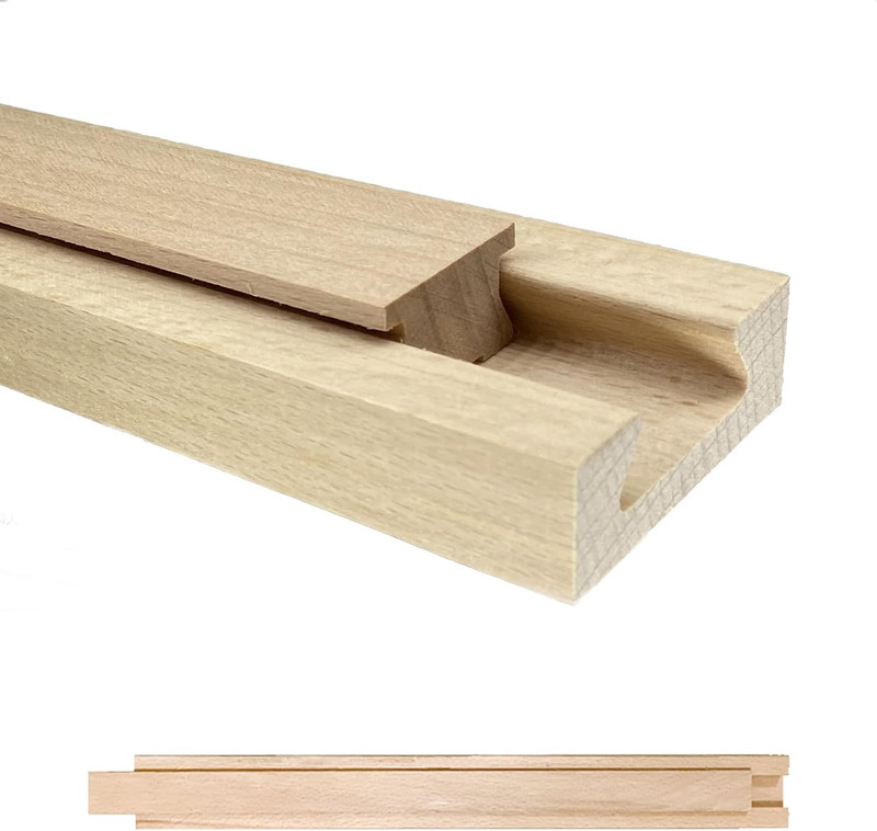 Wooden Drawer Slides Classic Guide Center Mount Track 17.7 Inchs, Wood Undermoun gallery